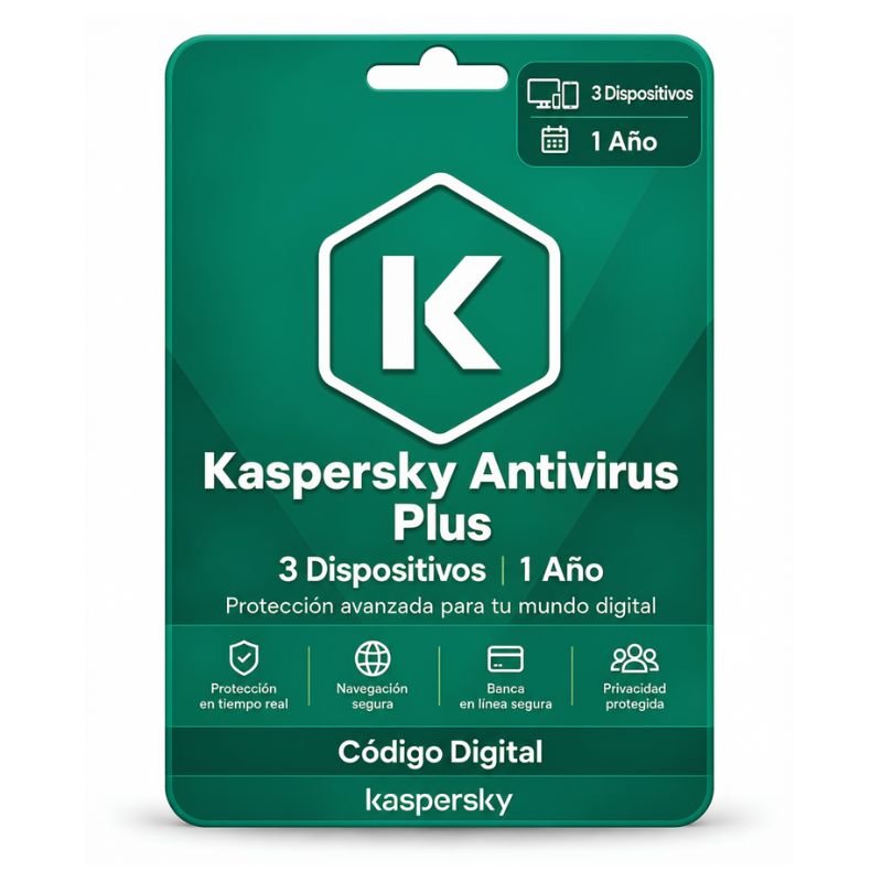 Antivirus Kaspersky Plus 3 Dispositivos - 1 Año