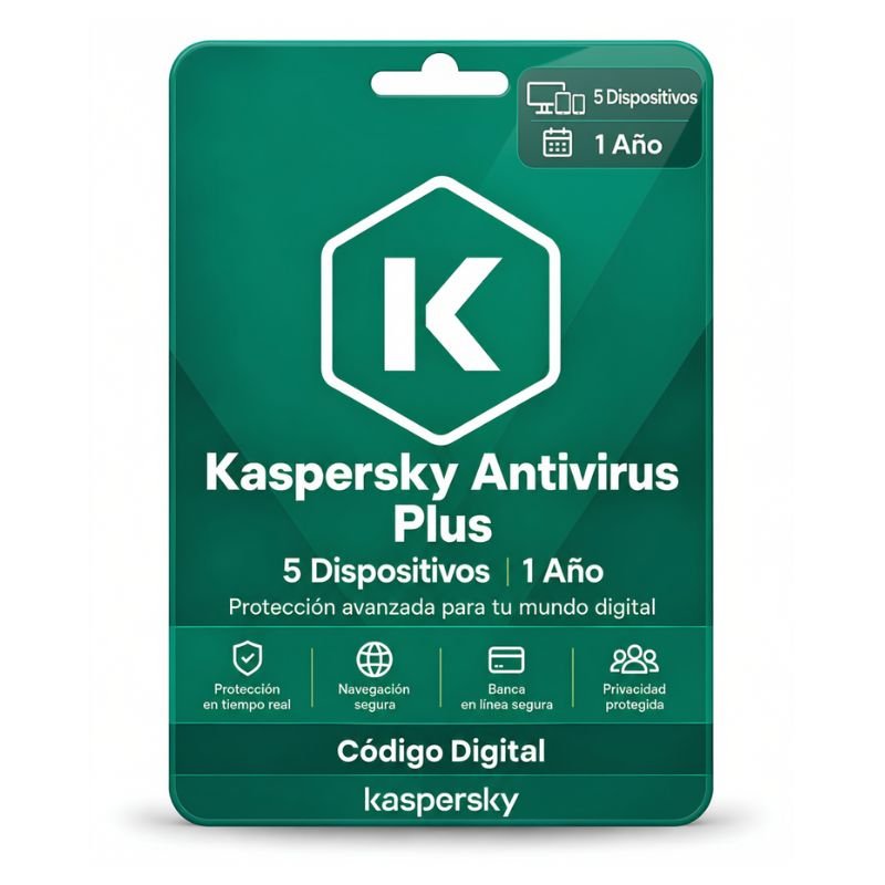 Antivirus Kaspersky Plus 5 Dispositivos - 1 Año